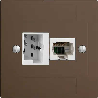 Scatola INC 1×TT,1×RJ45/u 4P EDIZIOdue ITplus ITM coffee 