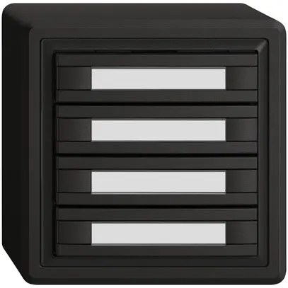 Poussoir KNX RGB AP EDIZIO.liv SNAPFIX® capteur temp.s.LED étiqu.8× comm.1T no 