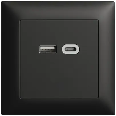 UP-Steckdose USB 18W Typ A + Typ C Feller EDIZIOdue FMI 230V 3600mA schwarz 