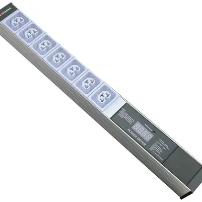 Prise multiple 19" PDU-Line 7×IEXC13/C19 affichage 3m embout de câble 1UH blanc 