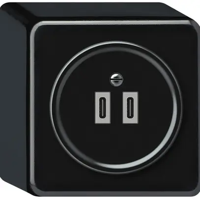 Presa di carica USB AP origin 2×USB-C 3000mA 5V nero 