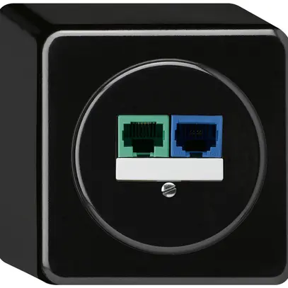 Scatola di raccordo AP DSL basico 2×RJ45 nero 