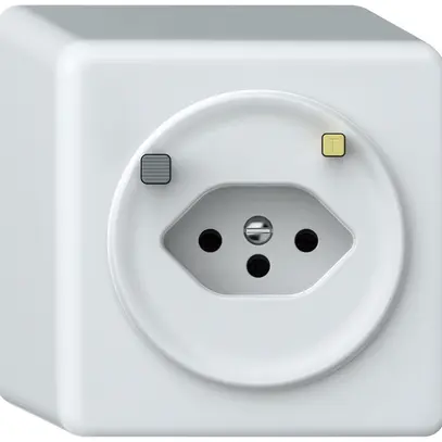 Prise FI AP origin 1×type 13 30mA 10A 230V 88×88×54mm blanc 