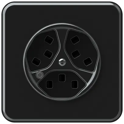 Presa INC origin 3×tipo 23 lum.verde 16A 230V 92×92mm nero 