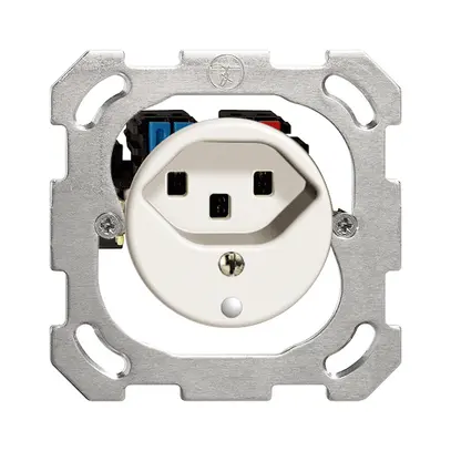 Prise ENC FH T23 16A blanc avec LED vert, bornes enf. 