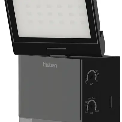 Projecteur LED theLeda S 8.5W 900lm 4000K avec détecteur de mouvement noir IP55 