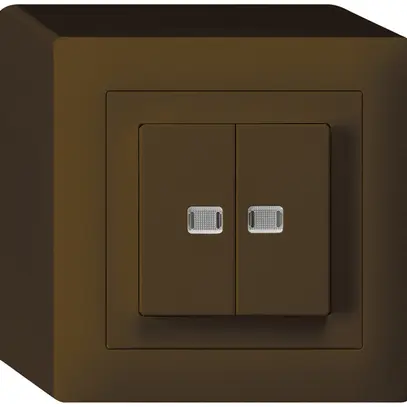 AP-Leuchtdruckschalter kallysto 1/3+3/1 mit 2 Linsen braun 