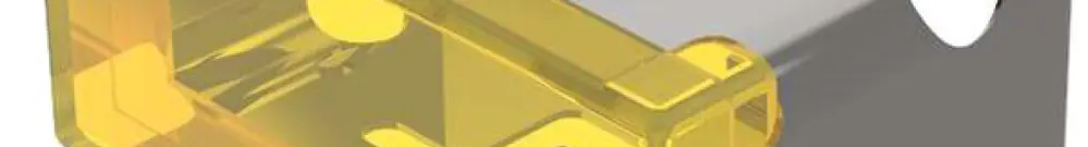 Cofano pressione EAO03 giallo piatto 18×38mm in materia sintetica traslucido 