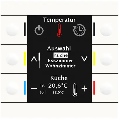 Appareil de contrôle KNX ENC MDT BE-BZS86.01 6t écran blanc br 