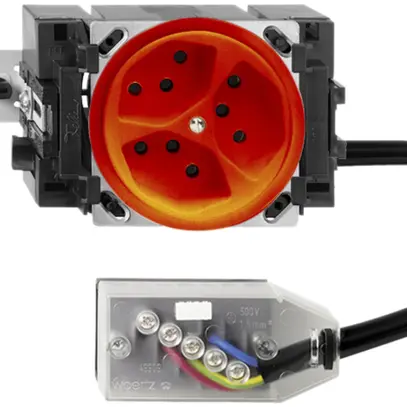 Presa INS FH 3×T13 L1 arancione 49…69mm per cavo piatto Technofil 