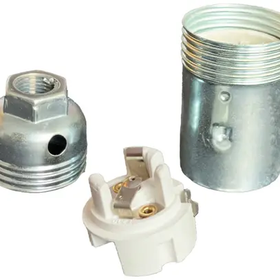 Douille Elektrogros douille à visser E14 zingué blanc 