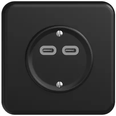 Presa INC USB 18W 2×tipo C Feller STANDARDdue QMI 230V 3600mA nero 
