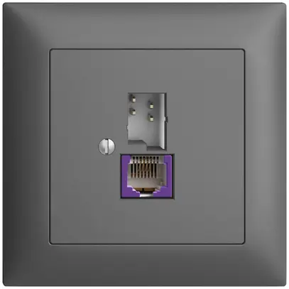 Presa INC T+T 6P/1×RJ45 DSL-a banda larga grigio scuro EDIZIOdue 