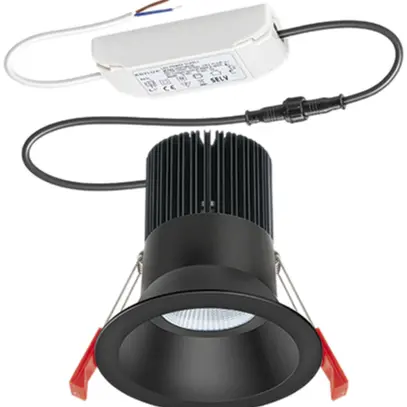 Downlight LED INC ESYLUX STINA 15W 3000K 1150lm Ø109/90mm IP20, noir 