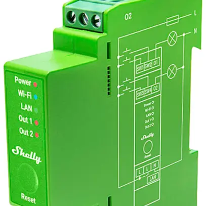 Actionneur-variateur RF AMD Shelly Dimmer 2PM Bt/Wi-Fi 2×sort 110…240V 1UM 