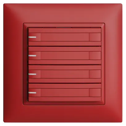 Poussoir KNX RGB ENC EDUE FMI, 250mW, a.LED RGB, papier, 4×pouss., C.2×T., ber 