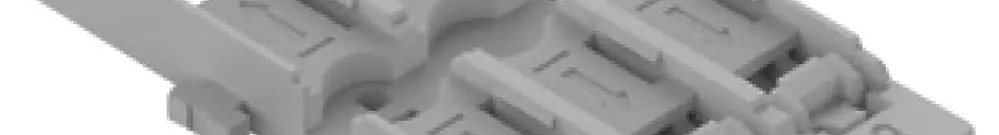 Adaptateur de fixation WAGO s.décharge d.traction 6×4mm² pied pour montage gris 