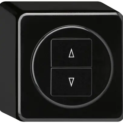 Interrupteur pour stores AP basico noir avec 2 touches bornes enf. 