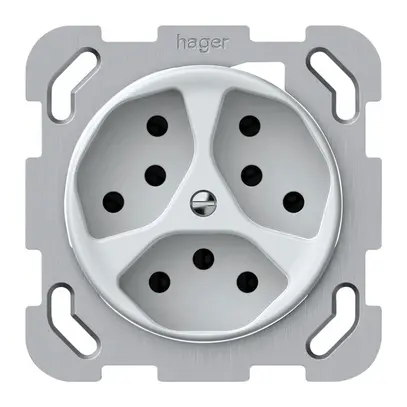 Presa INC origin 3×tipo 13 10A 230V 77×77mm bianco 