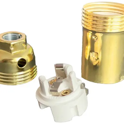 Portalampada Elektrogros portalampada a vite E14 ottonato 