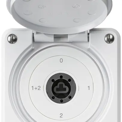 Interruttore a chiave INC robusto IP55 con copertura senza cilindro S1/1P bianco 