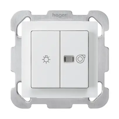 Interrupteur lumineux ENC kallysto blanc 1/1L symbole lumineux+ventilation 