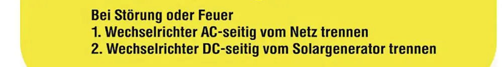 Étiquette Plica EET UV SO type 1 "Ausschaltung Solar-Anlage" 40×90mm jaune 
