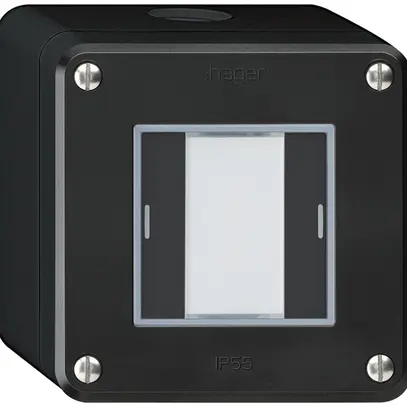 Poussoir AP robusto Q KNX 2× LED RGB s/e-link noir 