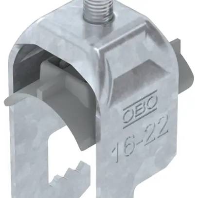 Brida rapida BET 2056 piede a F mater.sintetica 16…22mm 1×cavo acciaio Zn-cal-im 