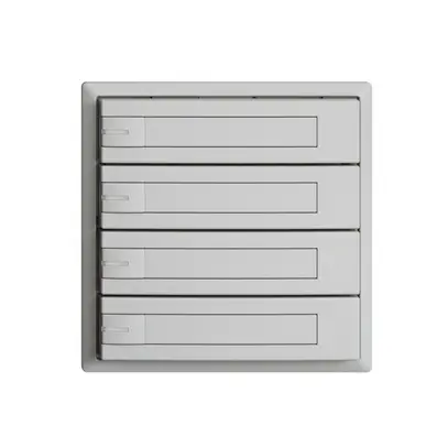 Poussoir univ. ENC 4×1t bornes enf. EDIZIOdue gris clair, avec papier+LED 