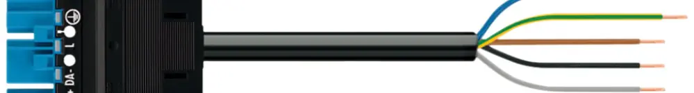 Câble de raccordement MIDI 5×1.5mm² 16A 400V 1m cod.I fiche-libre bleu Cca 