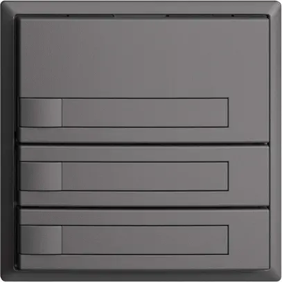 Poussoir ENC KNX 3× EDIZIOdue gris foncé RGB sans LED avec insert papier 