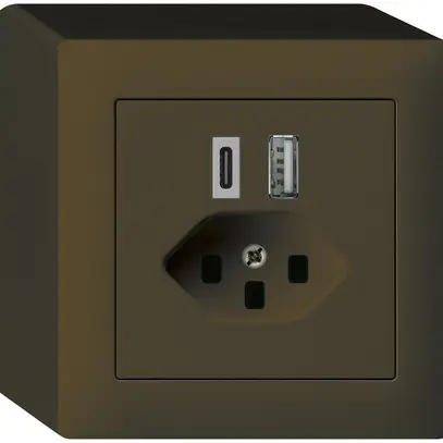 Prise de charge USB AP kallysto 18W PD 1×type A 1×type C T23 brun 