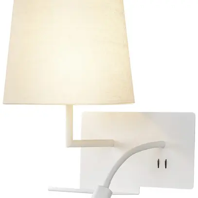 Applique SLV SOMNILA FLEX LEFT E27 40W c.lpda di lettura LED 1.2W e USB bianco 