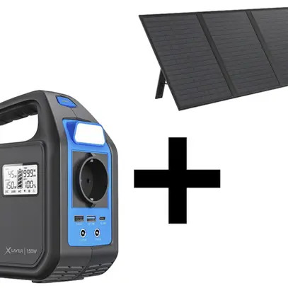 Kit powerstation XLayer Mobile 42000mAh 230VAC/≤150W + modulo FV 80W 18VDC 