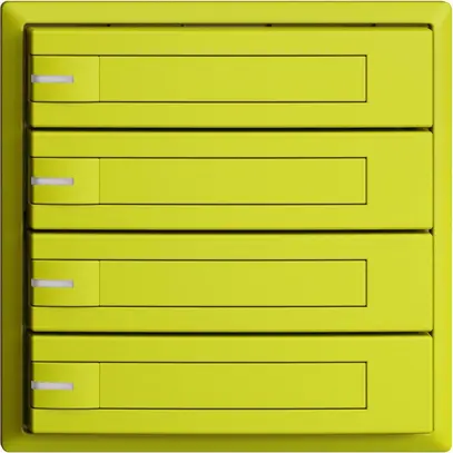 KNX-Taster RGB EDUE, 250mW, m.RGB-LED, m.Papiereinlage, 4×Taste, 1×Tastenb., lem 