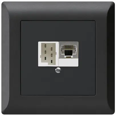 Boîte ENC kallysto.line 1×RJ45s+1×TT83 noir 