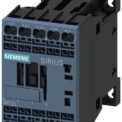 Contattore di potenza Siemens SIRIUS 3RT2 24VDC 3P 7A +1R+diodo a molla 