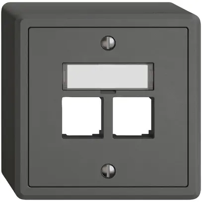 Kit de montage AP EDIZIO.liv EASYNET S-One SNAPFIX® droit 2×RJ45 grf 