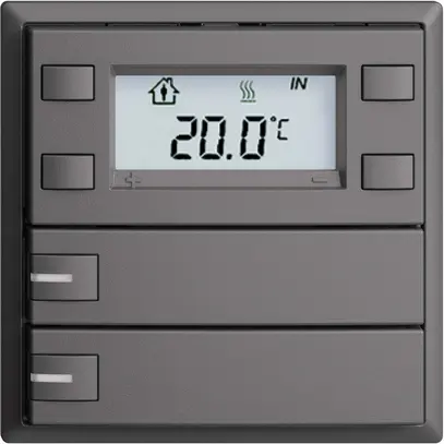 Pulsante RTH INC KNX 2×EDIZIOdue F grigio scuro, con LED RGB 