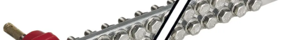 Potenzialausgleichsschiene Flury PA 21, Cu vsn, 2-reihig, 325×60×5mm, 16×M8 