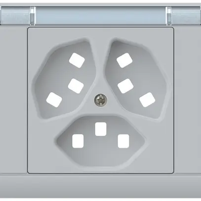 Kit frontal INC kallysto, pour prise INC 3×T23, a.porte-étiquette, gris clair 