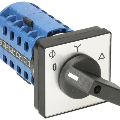 EB-Drehschalter K&N, 20A/690V 4L, Griff sz, 48×48mm, Ø 6mm, "0-Y-∆" 