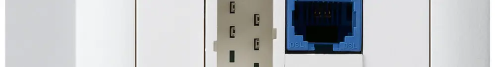 Boîte DSL AP 1×RJ45/1×T+T blanc 