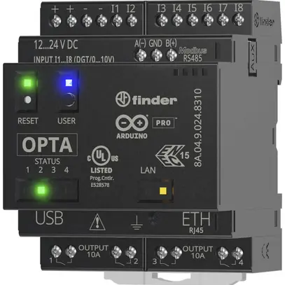 Module logique PLC Finder 8A.04 OPTA PLUS, 12…24VDC, 8DI/AI 4DO (10A/250V) 