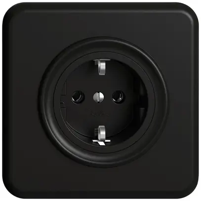 Presa INC STANDARDdue SNAPFIX® SCHUKO 16A 230V 90×90mm nero 