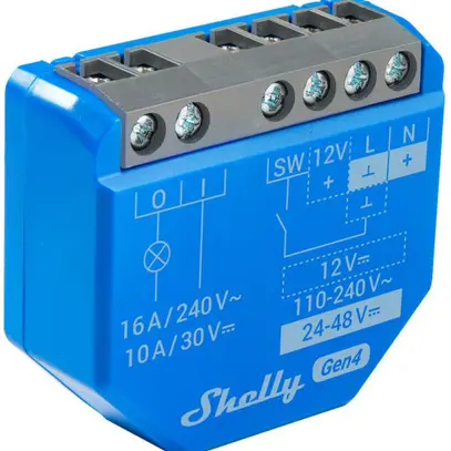 Shelly Plus 1 Gen4 WiFi-Switch, Matter Act. comm. WLAN, 16 A, Bluetooth 