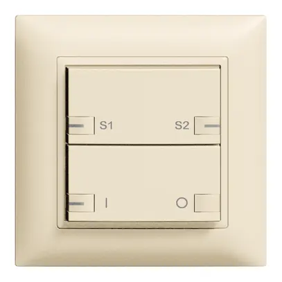 Poussoir ENC ZEP ON-OFF scène 1c/2t avec LED EDIZIOdue crema 