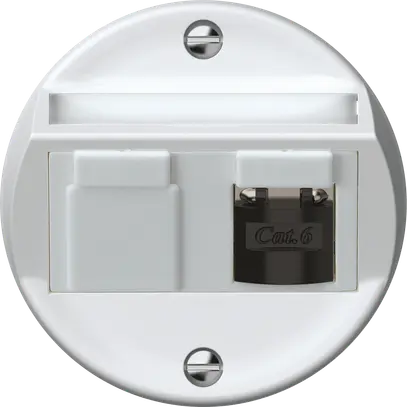 Scatola di raccordo origin RJ45 8(8) cat.6 obliquo schermate 60×60mm bianco 