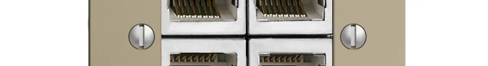 Prise ENC 4×RJ45/s 4P sép.EDIZIOdue sand ITplus 